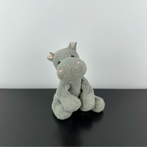 Russ Berrie Luv Pets Hoopla Hippo Hippopotamus 5” Gray Pink Chamois Plush